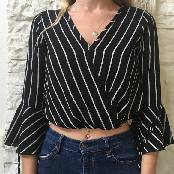 Papermoon Tops - Papermoon striped bell sleeve blouse